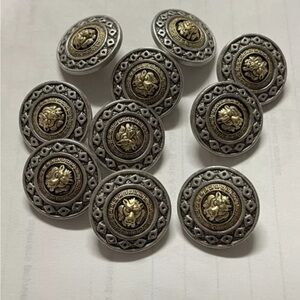 Greek style Buttons Gold Head/Silver 24mm (6) piece.